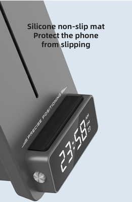 Frekuensi Kerja 100-205KHZ Multifunction Wireless Charger dengan Stand Telepon Efisiensi Pengisian Tinggi