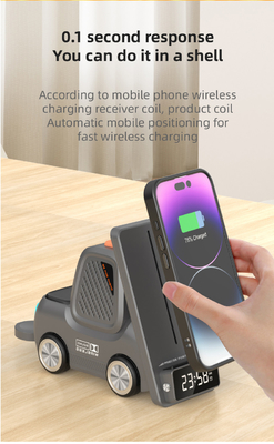 15W Fast Charge Wireless Charging Pad dengan ABS Di Dalam dan Lampu LED untuk Telepon dalam Warna Tubuh Putih / Abu-abu / Oranye / Kuning