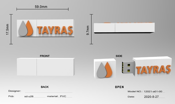 10 Tahun Penyimpanan Data Memori USB yang Disesuaikan dengan Waktu Karya Seni 2 Jam