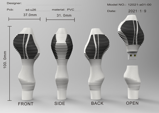 Enkripsi Data Square USB Flash Drive yang dipersonalisasi dengan desain unik dan pilihan warna yang disesuaikan