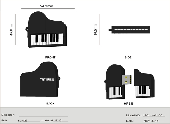 Custom USB Flash Drive dengan Kapasitas 64GB dan USB 2.0 Interface dalam 7-9 Hari Terbuat dari PVC atau Bahan Silikon