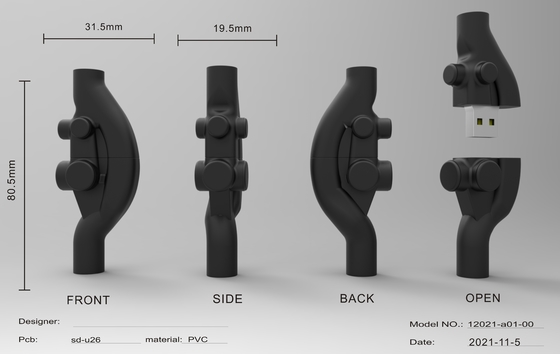 Enkripsi Data Square USB Flash Drive yang dipersonalisasi dengan desain unik dan pilihan warna yang disesuaikan