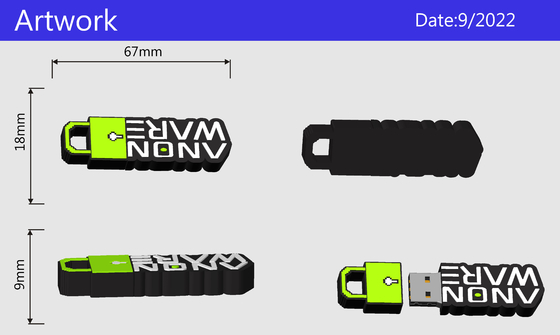 Bentuk yang disesuaikan USB Flash Memory Produksi PVC atau Silikon Mudah Dengan Cetakan Terbuka