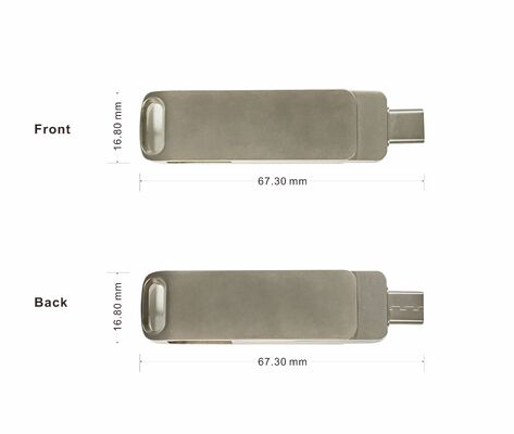 Flash Drive USB 3.0 Rose Gold Dengan Port Tipe C Ganda Kompatibel untuk Ponsel dan Komputer 256GB 512GB