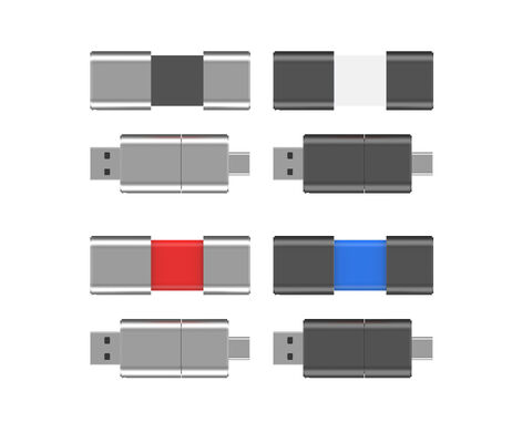 Kecepatan Cepat Tipe C Dengan USB 3.0 Dan USB 2.0 Flash Drive Slide Shape Match CE,FCC,ROHS