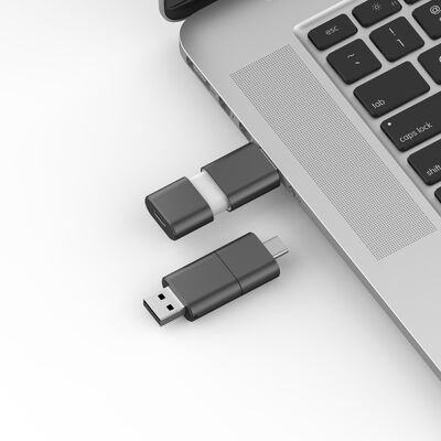 Kecepatan Cepat Tipe C Dengan USB 3.0 Dan USB 2.0 Flash Drive Slide Shape Match CE,FCC,ROHS