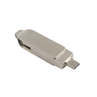 Bodi Retro Warna Perak dengan USB Tipe C 128GB 256GB USB Kecepatan Tinggi Ukuran 71.4*16.8*10.1Mm