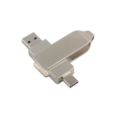 Bodi Retro Warna Perak dengan USB Tipe C 128GB 256GB USB Kecepatan Tinggi Ukuran 71.4*16.8*10.1Mm