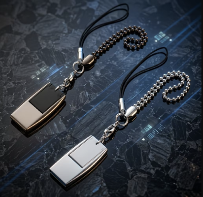 Mini Usb Flash Drive With Key Chain Can Laser Logo And Print Logo By Customized Made Usb Body Can Do Silver And Gray Color