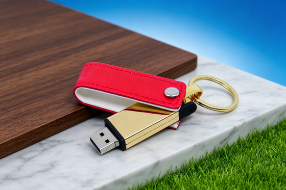 Mac OS Kompatibel Kulit USB Flash Drive Hitam Warna Stok Custom OEM Desain Stylish tahan lama Sempurna untuk Hadiah Perusahaan