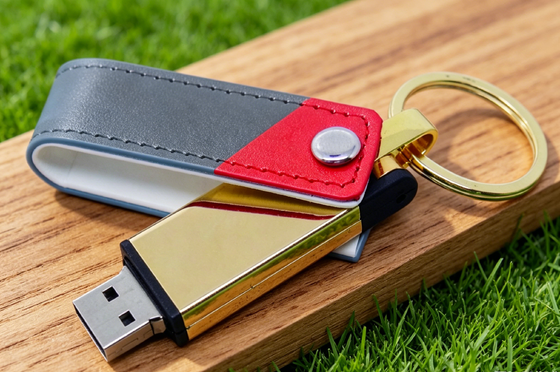 Mac OS Kompatibel Kulit USB Flash Drive Hitam Warna Stok Custom OEM Desain Stylish tahan lama Sempurna untuk Hadiah Perusahaan