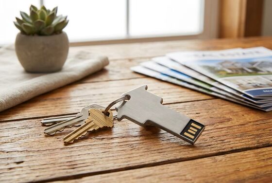 Flash Drive USB Logam Rantai Mutiara Perak Perangkat Penyimpanan Ringkas Suhu Operasi Minus 50 hingga Plus 80 Derajat Ideal untuk Bisnis