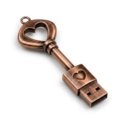 Gaya retro Key usb flash drive menawarkan Kecepatan 10MBs cocok untuk penyimpanan digital portabel dan manajemen data