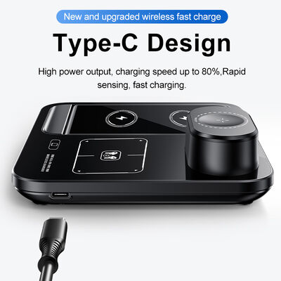 Pengisi Daya Nirkabel 3-in-1 Pengisian Cepat 15W dengan Desain Lipat dan Hisapan Magnetik