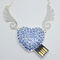 Lady Necklace Diamond Usb Stick 32GB 64GB 2.0 Flash Drive Memori penuh