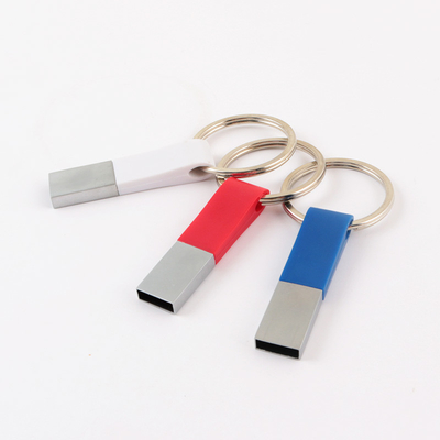 Flash Drive USB Plastik 32G 64GB 128GB Berkecepatan Tinggi Dengan Cincin Untuk Ransel Kunci Mobil