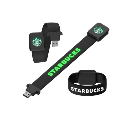 Mengkilap Saat Membaca Di Gelang Silikon Komputer Usb Dengan Logo Laser Lampu LED