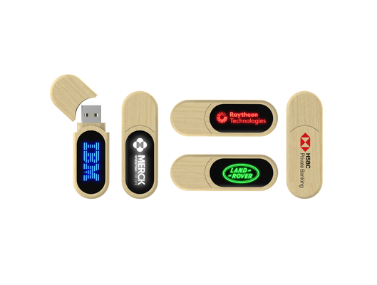 Lampu LED USB Flash Drive Kayu Kecepatan Cepat Saat Membaca Usb Di Komputer Akan Berkilau