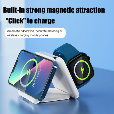 3 In 1 Magnetic Travel Wireless Charging Station Beberapa Perangkat