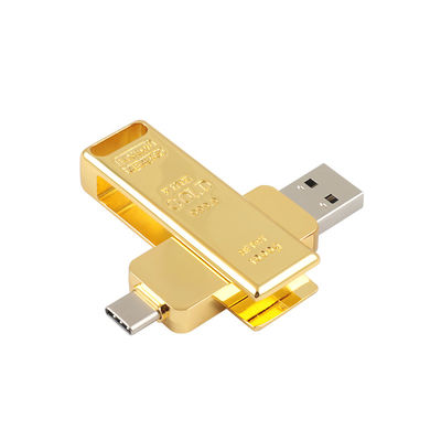 Emas Batangan Berbentuk TYPE C USB 3.0 Kecepatan Cepat Sesuai dengan Standar UE dan AS
