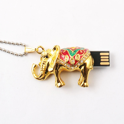 Gajah Perhiasan Bentuk Crystal USB Drive Disembunyikan Dalam Memori 64GB