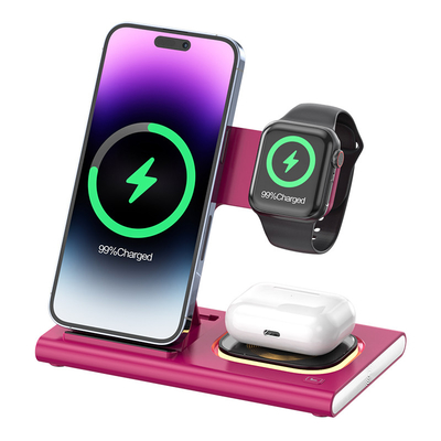 OEM / ODM Lipat 3 In 1 Wireless Charger Untuk Telepon Watch Earphone