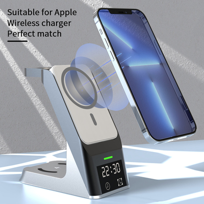 3 dalam satu Iphone Kecepatan Cepat Pengisi daya nirkabel Earphone Airpods