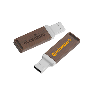 Logos Kayu Alam USB Kayu Pen Drive dengan Cetak atau Embossing untuk Bisnis Anda