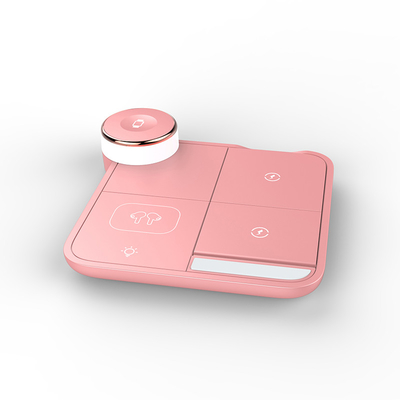 150.6*150.6*30.8MM Multifunction Wireless Charger untuk Telepon 15W Output 5V/2.1A Input