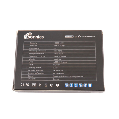 Kapasitas tinggi 2,5 inci SATA SSD 1TB 512GB 256GB 128GB Kecepatan cepat hingga 500MBS atau lebih