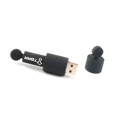 Data Enkripsi Bulat Custom USB Flash Drive PVC / Silikon Bahan