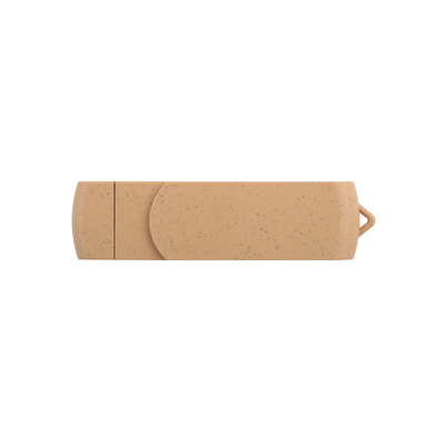 Disesuaikan USB Beige Vibrant Dengan Logo Laser Ukiran Bahan Daur Ulang
