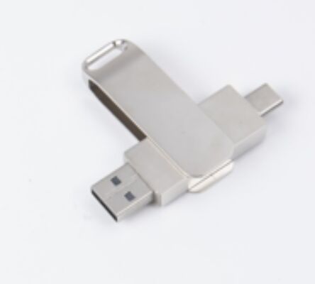 Silver Matt Usb 3.0 Dengan Tipe C Kedua Port USB Flash Drive Ponsel Dan Komputer Bisa Kompatibilitas 256GB 512GB 1TB