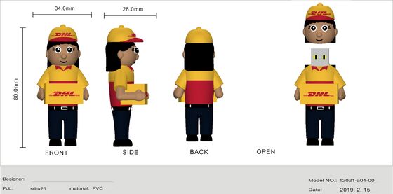 Flash Drive USB Kartun Wanita Pengantar DHL Dibuat Sesuai Desain Pelanggan