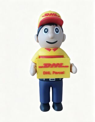 DHL Delivery Man Person Cartoon USB Flash Drive yang dibuat oleh Desain Pelanggan