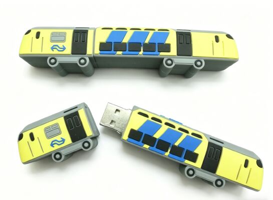 Karakter kartun berbentuk kereta PVC USB Flash Drive Subway Mold USB Flash Drive
