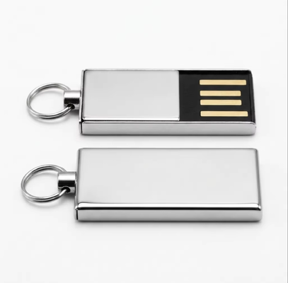 Perak dengan logam logam paduan seng berkilau USB flash drive termasuk chip flash HY cocok untuk kebutuhan transfer data yang cepat dan aman