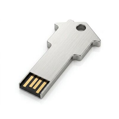 Flash Drive USB Logam Rantai Mutiara Perak Perangkat Penyimpanan Ringkas Suhu Operasi Minus 50 hingga Plus 80 Derajat Ideal untuk Bisnis