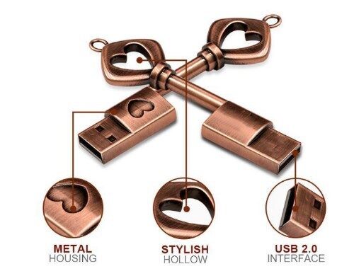 Gaya retro Key usb flash drive menawarkan Kecepatan 10MBs cocok untuk penyimpanan digital portabel dan manajemen data