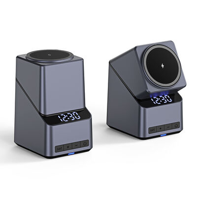 Pengisi Daya Nirkabel Multifungsi Pengisian Cepat 15W dengan Kompatibilitas Qi-enabled dan Speaker Bluetooth 3W Terpasang
