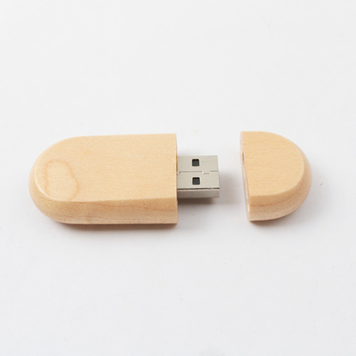 Tongkat usb kayu yang dipersonalisasi Maple Bamboo 128GB panjang 60mm