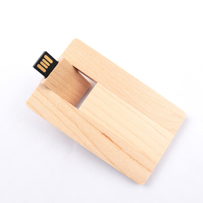 CMYK Cetak 16GB 32GB 64GB Maple Flash Drive Kartu Kayu USB UDP Chip Di Dalam