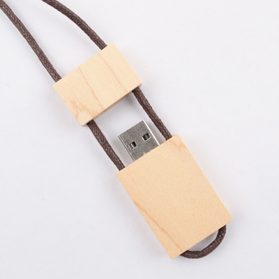 16GB 32GB 64GB Maple Kayu USB Flash Drive Dengan Tali USB 3.0 Kecepatan Cepat