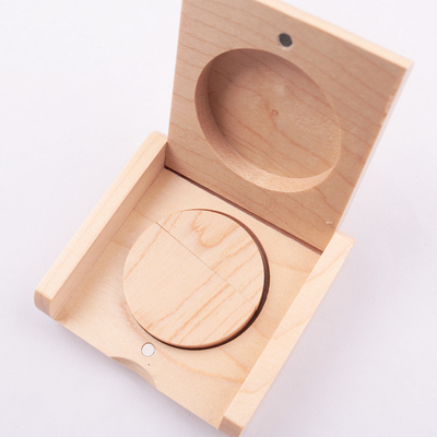 Usdn 15MB/Detik 32GB 64GB 128GB Flash Drive Kayu Kustom Dengan Kotak Maple
