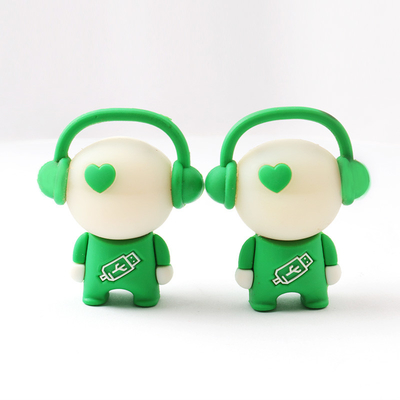 2.0 3.0 PVC Kartun Usb Flash Drive 16G 64G Sertifikasi FCC Memori Penuh