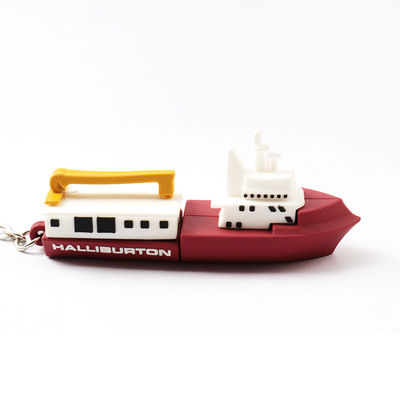 Bentuk Perahu 3D PVC USB Flash Drives yang Disesuaikan 128GB Pengujian H2