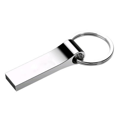 ODM 32GB 64GB 128GB Silver Metal Usb Drive Memori penuh dengan gantungan kunci