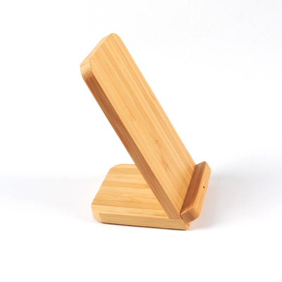 Pengisi Daya Nirkabel Ponsel Vertikal Bambu yang Dapat Didaur Ulang 7.5W 205KHZ