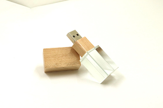 Tutup Kayu Crystal USB Stick 32GB 64GB 128GB Flash Drive 15MB/Dt Ce Fcc Lulus